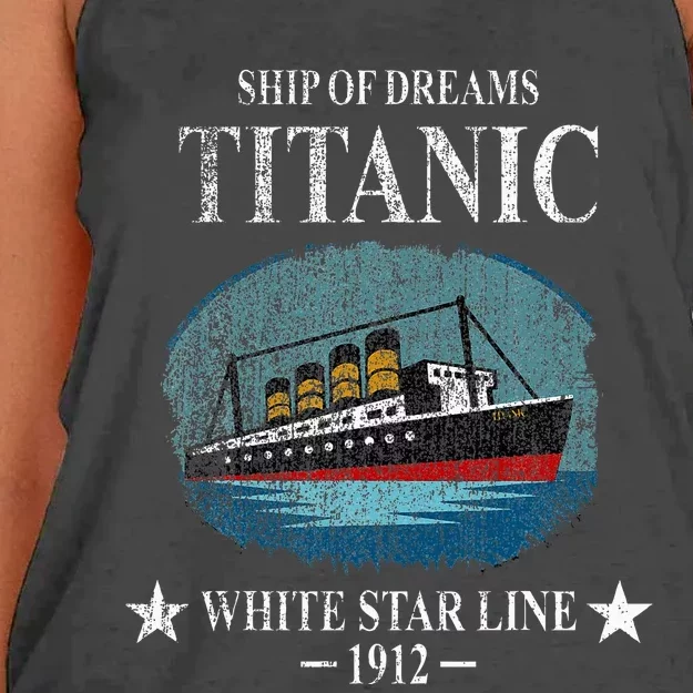 Rms Titanic Ship Sailing Boat Ship 1912 Women's Knotted Racerback Tank