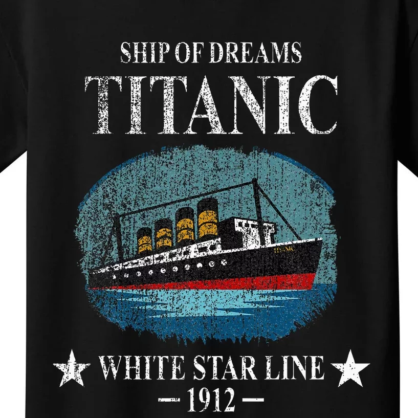 Rms Titanic Ship Sailing Boat Ship 1912 Kids T-Shirt