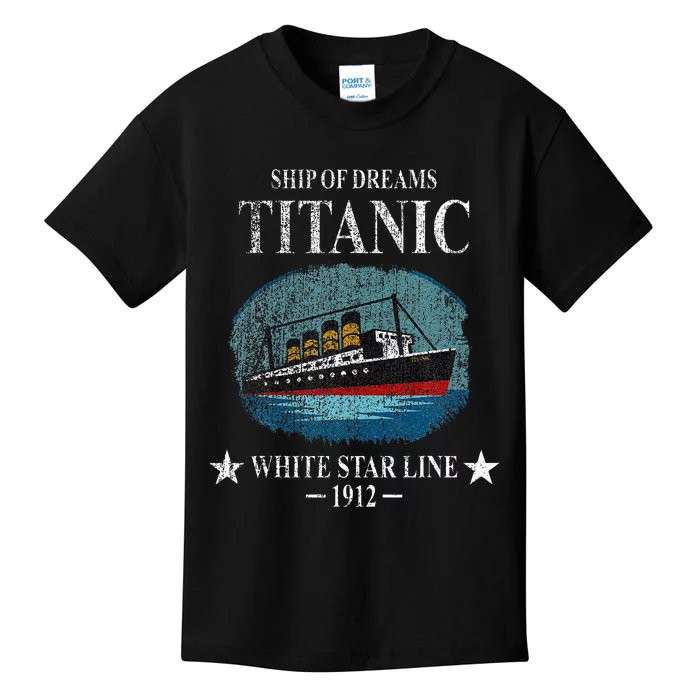 Rms Titanic Ship Sailing Boat Ship 1912 Kids T-Shirt