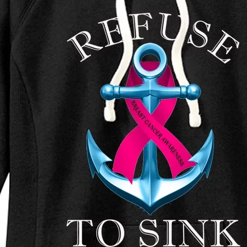 Refuse To Sink Breast Cancer Awareness Gift Women's Fleece Hoodie