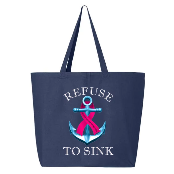 Refuse To Sink Breast Cancer Awareness Gift 25L Jumbo Tote