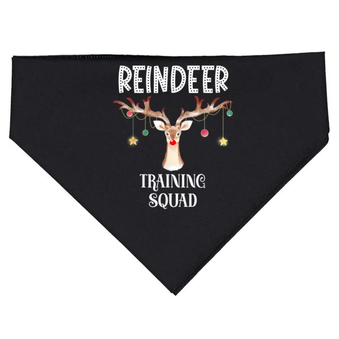 Reindeer Training Squad Funny Christmas Matching Family Gift USA-Made Doggie Bandana