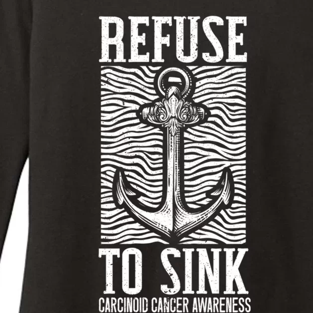 Refuse To Sink Cancer Warrior Carcinoid Cancer Awareness Gift Womens CVC Long Sleeve Shirt