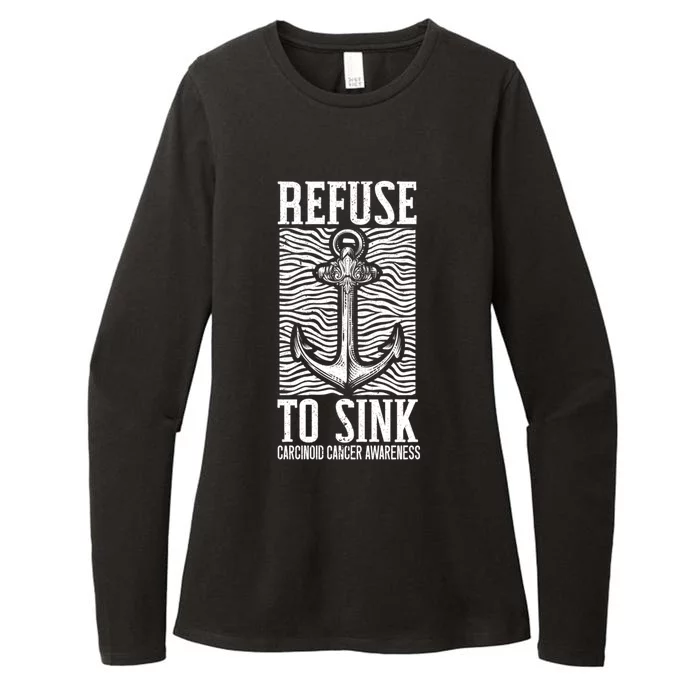 Refuse To Sink Cancer Warrior Carcinoid Cancer Awareness Gift Womens CVC Long Sleeve Shirt