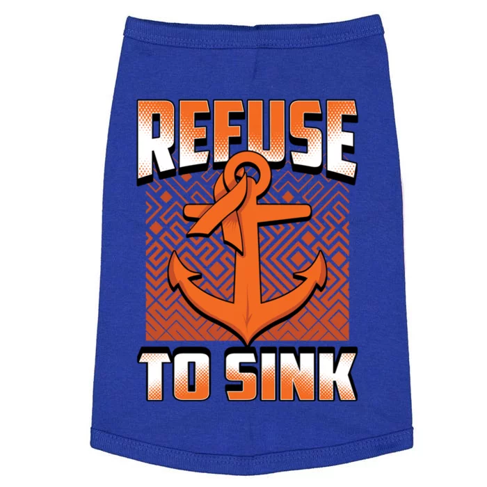 Refuse To Sink Leukemia Cancer Awareness Ribbon Funny Gift Doggie Tank