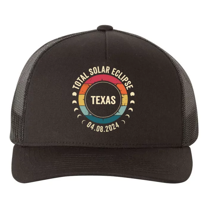 Retro Total Solar Eclipse April 8 2024 State Texas 40824 Yupoong Adult 5-Panel Trucker Hat