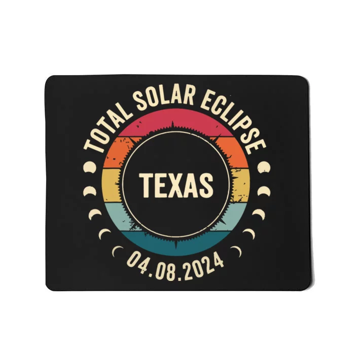 Retro Total Solar Eclipse April 8 2024 State Texas 40824 Mousepad