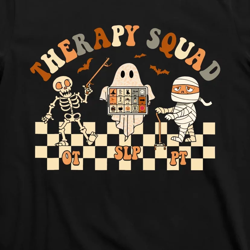 Retro Therapy Squad SLP OT PT Team Halloween Speech Physical T-Shirt