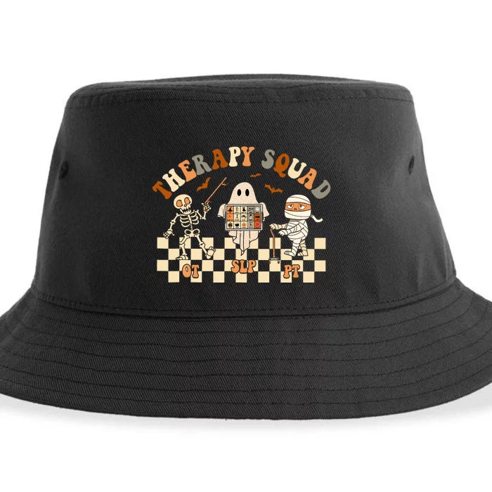 Retro Therapy Squad SLP OT PT Team Halloween Speech Physical Sustainable Bucket Hat