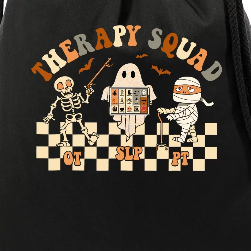 Retro Therapy Squad SLP OT PT Team Halloween Speech Physical Drawstring Bag