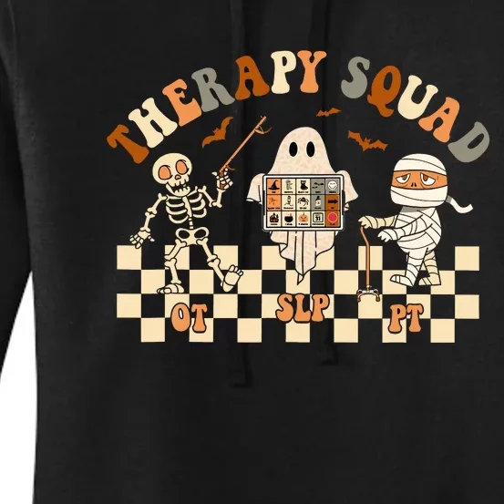 Retro Therapy Squad SLP OT PT Team Halloween Speech Physical Women's Pullover Hoodie