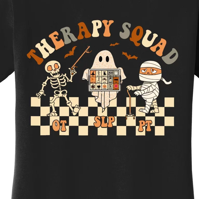 Retro Therapy Squad SLP OT PT Team Halloween Speech Physical Women's T-Shirt