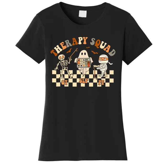 Retro Therapy Squad SLP OT PT Team Halloween Speech Physical Women's T-Shirt