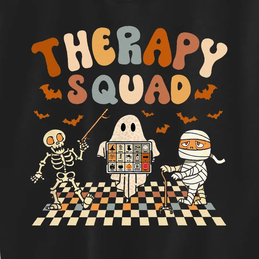 Retro Therapy Squad Slp Ot Pt Team Halloween Speech Physical Kids Sweatshirt