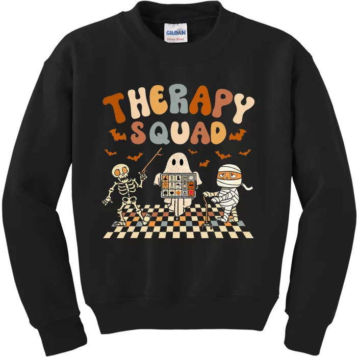 Retro Therapy Squad Slp Ot Pt Team Halloween Speech Physical Kids Sweatshirt