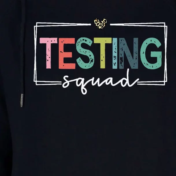 Retro Testing Squad Teacher Test Day Womens Funnel Neck Pullover Hood