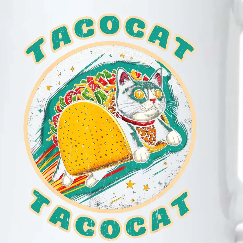 Retro Tacocat Spelled Backward Is Tacocat Funny Cat Black Color Changing Mug