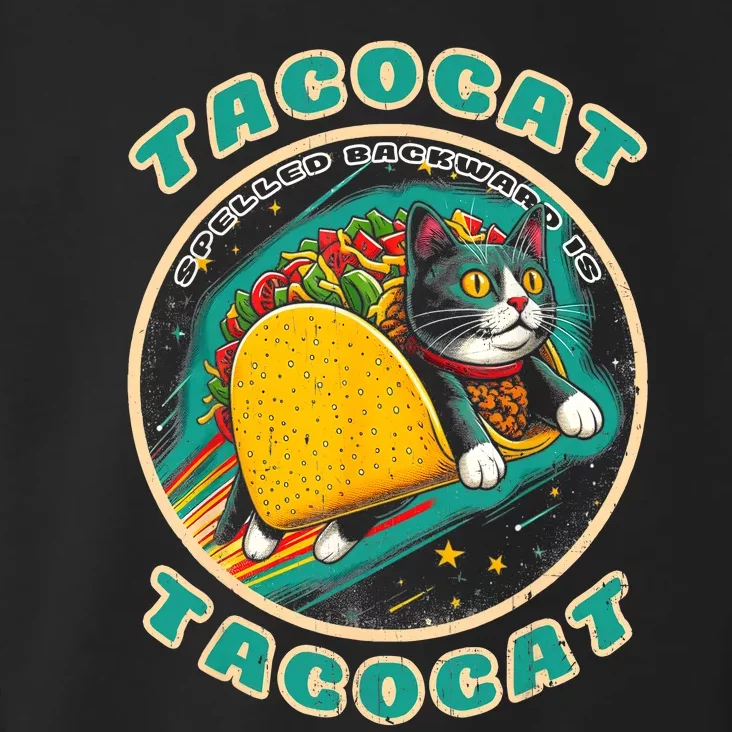 Retro Tacocat Spelled Backward Is Tacocat Funny Cat Toddler Hoodie