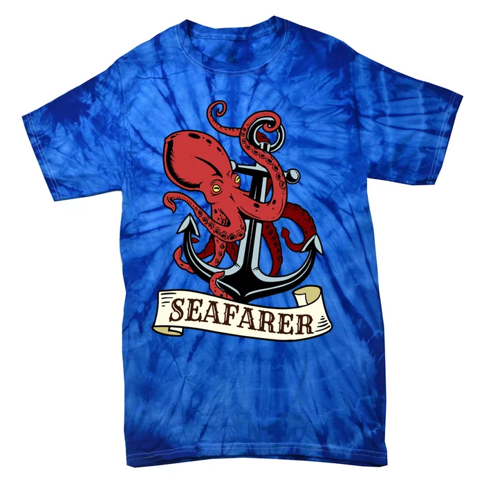 Retro Tattoo Sailing Gift Design Sailor Seafarer Sailboat Cute Gift Tie-Dye T-Shirt