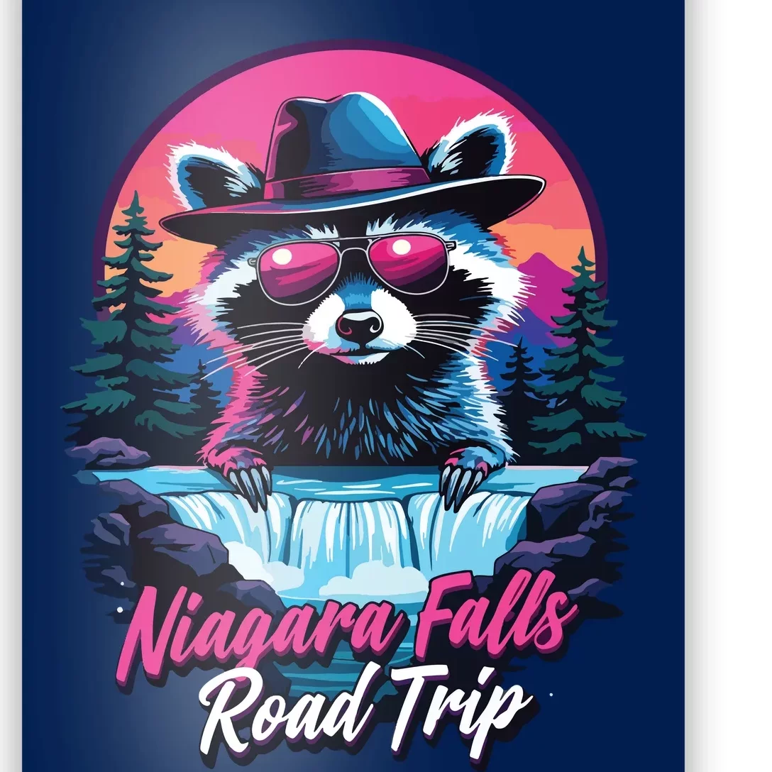 Road Trip Squad Niagara Falls Souvenirs Family 2024 Raccoon Poster