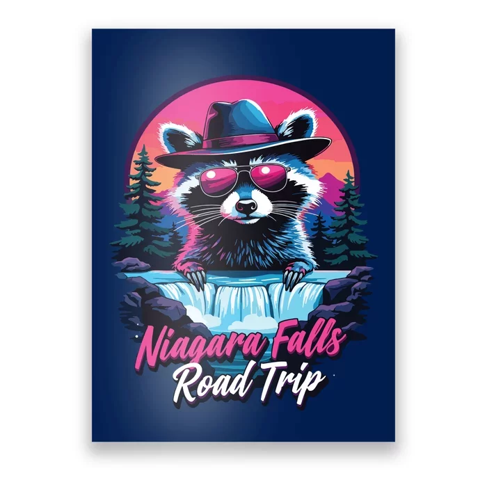 Road Trip Squad Niagara Falls Souvenirs Family 2024 Raccoon Poster