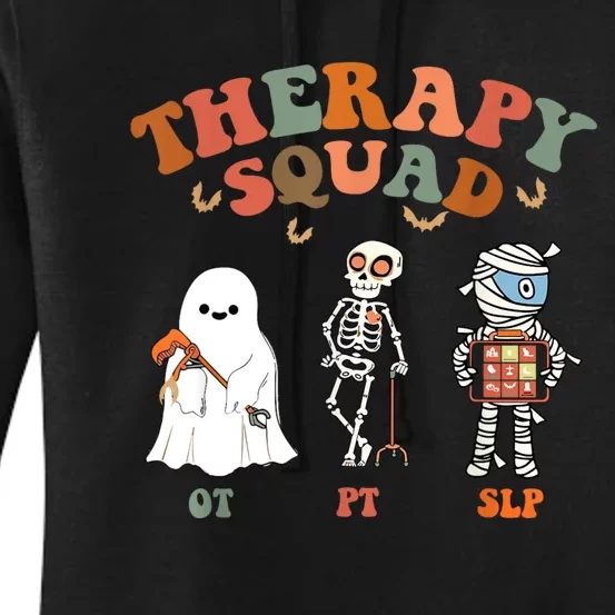 Retro Therapy Squad Slp Ot Pt Team Halloween Funny Physical Women's Pullover Hoodie