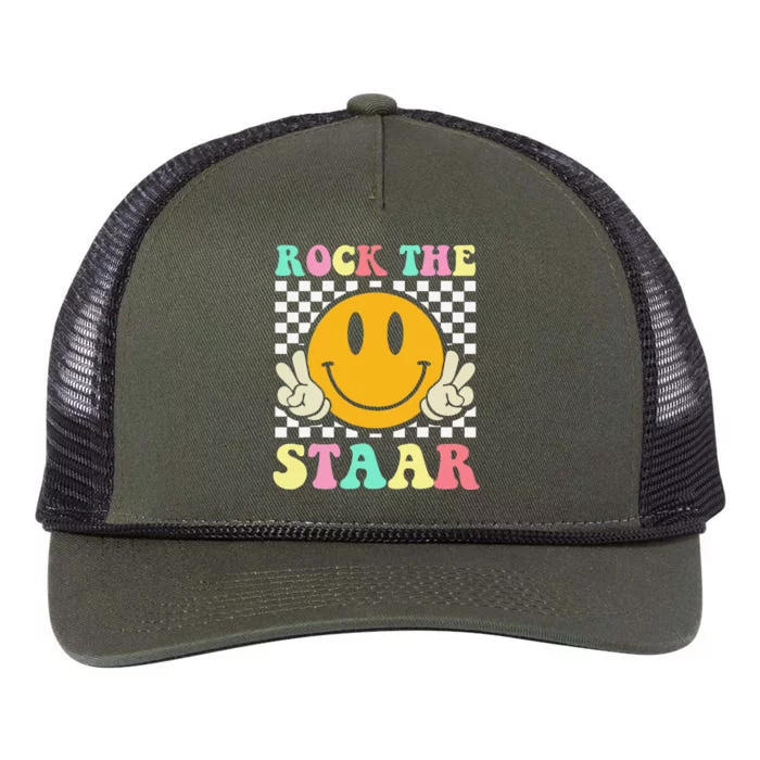 Rock The Staar Retro Smile Teacher Testing Test Day Retro Rope Trucker Hat Cap