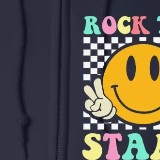 Rock The Staar Retro Smile Teacher Testing Test Day Full Zip Hoodie