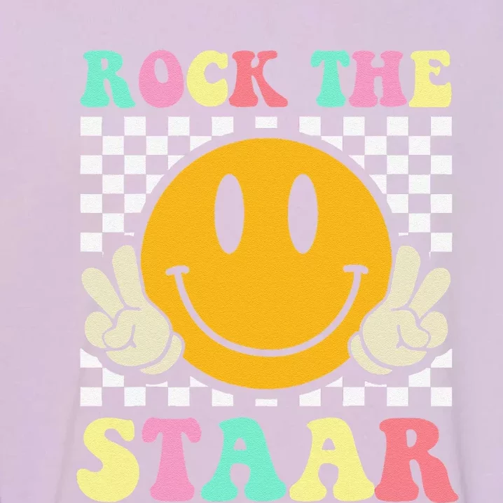 Rock The Staar Retro Smile Teacher Testing Test Day Garment-Dyed Sweatshirt