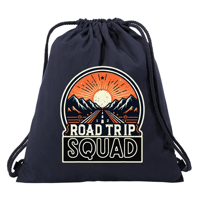 Road Trip Squad Matching Family Driving Vacation Drawstring Bag