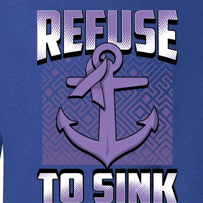 Refuse To Sink Stomach Cancer Awareness Ribbon Funny Gift Toddler Sweatshirt