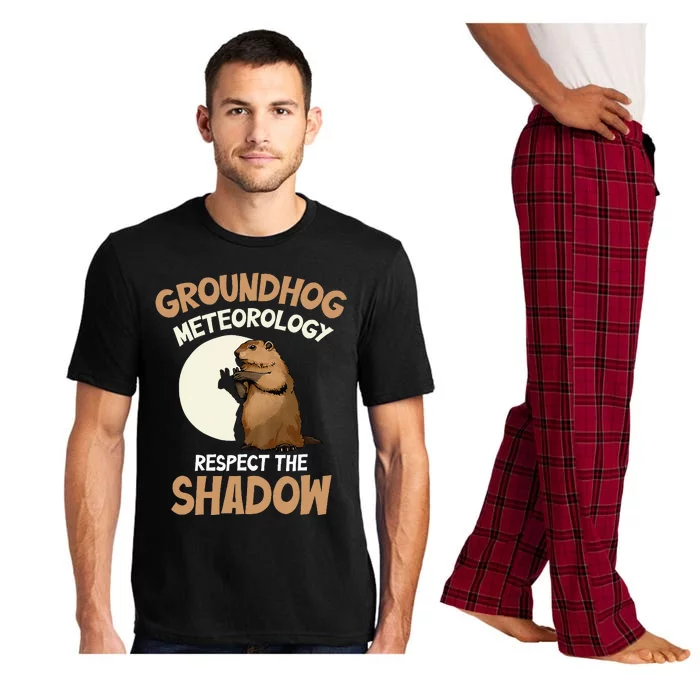 Respect The Shadow Meteorology Funny Groundhog Day Pajama Set