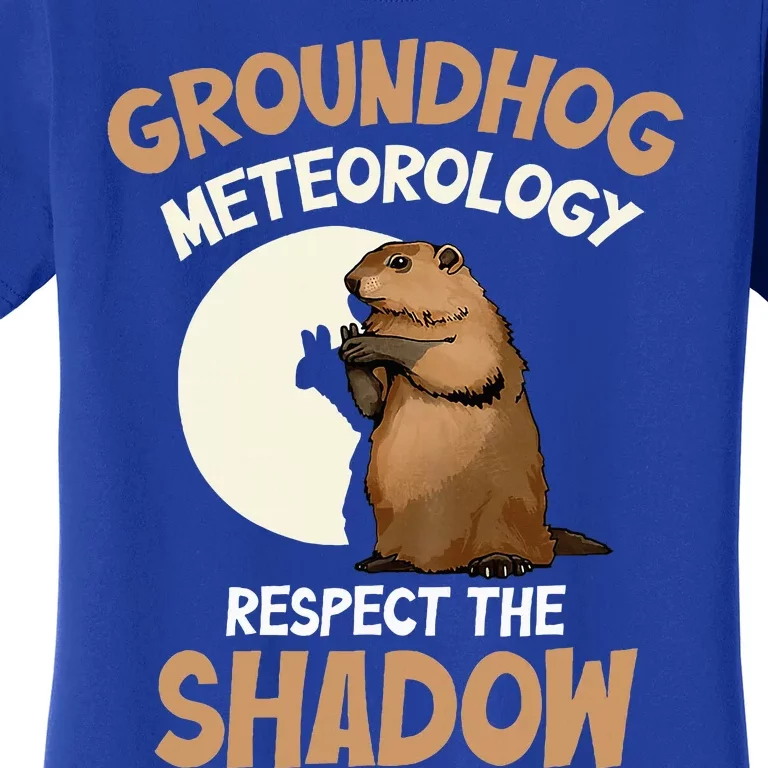 Respect The Shadow Meteorology Funny Groundhog Day Women's T-Shirt