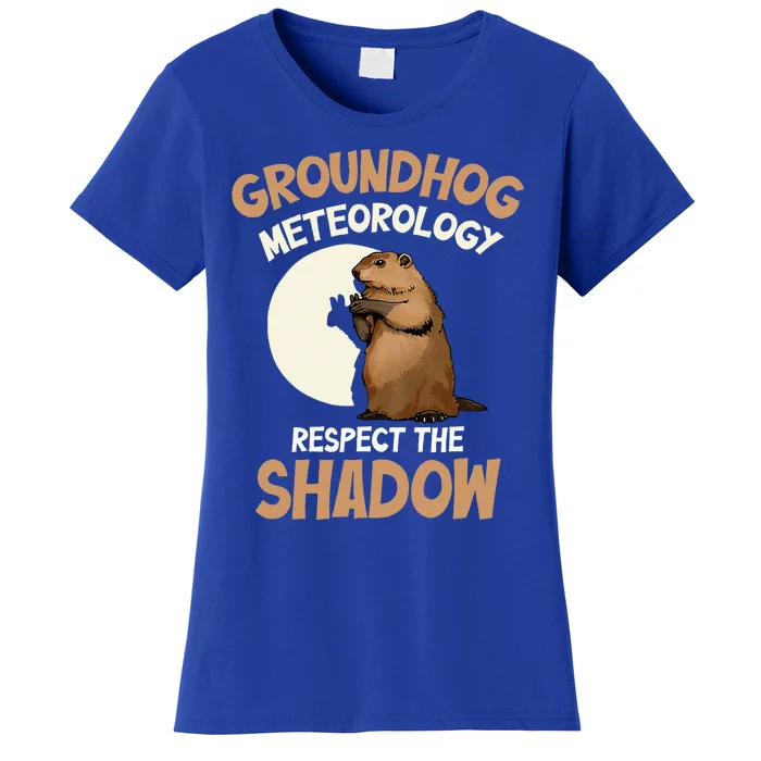 Respect The Shadow Meteorology Funny Groundhog Day Women's T-Shirt