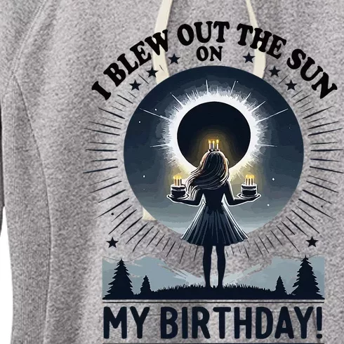 Retro Total Solar Eclipse I Blew Out The Sun On My Birthday Women's Fleece Hoodie