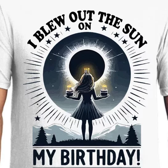 Retro Total Solar Eclipse I Blew Out The Sun On My Birthday Pajama Set