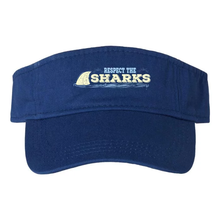 Respect The Sharks Shark Awareness Ocean Lover Gift Valucap Bio-Washed Visor