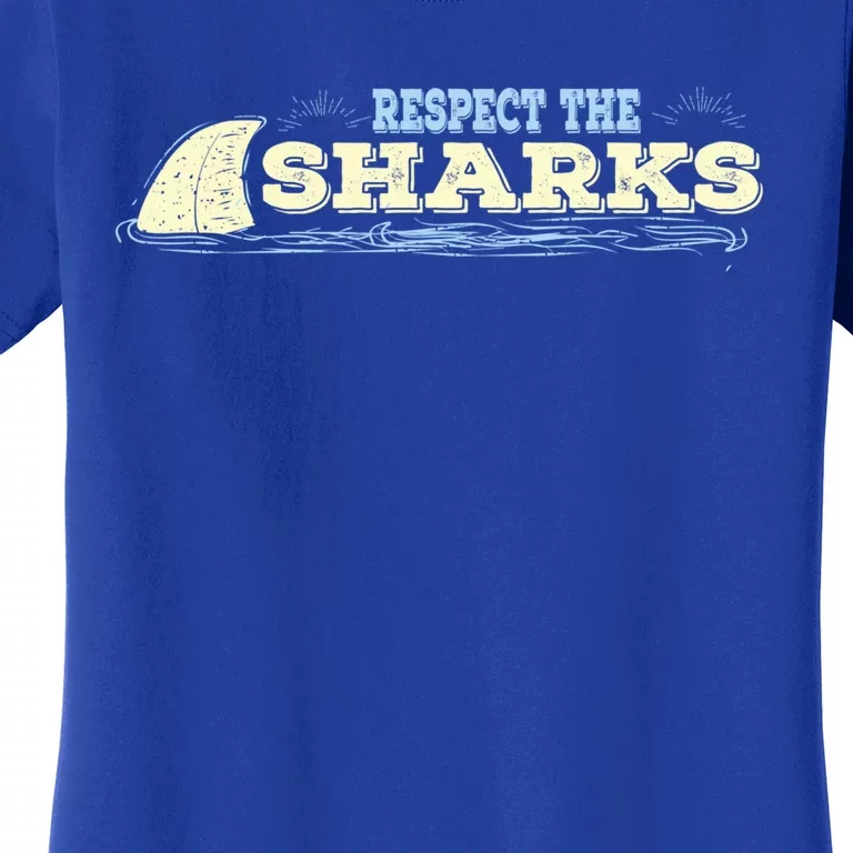 Respect The Sharks Shark Awareness Ocean Lover Gift Women's T-Shirt