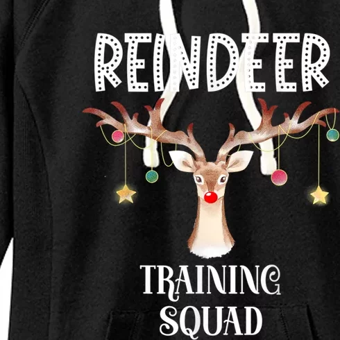 Reindeer Training Squad Funny Christmas Matching Family Gift Women's Fleece Hoodie