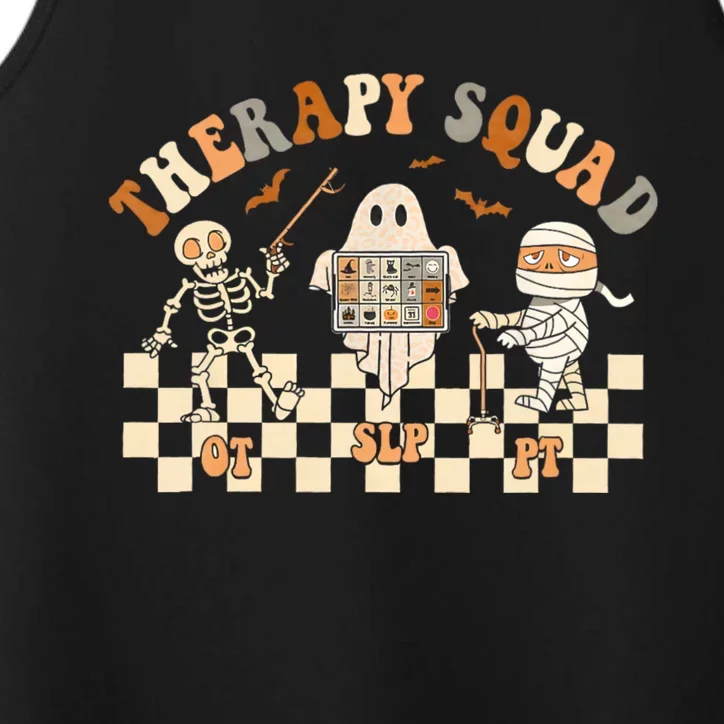 Retro Therapy Squad Slp Ot Pt Team Halloween Speech Physical Performance Tank