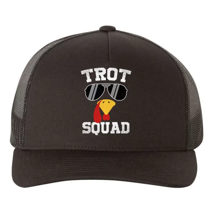 Running Turkey Sunglasses Trot Squad Thanksgiving Yupoong Adult 5-Panel Trucker Hat