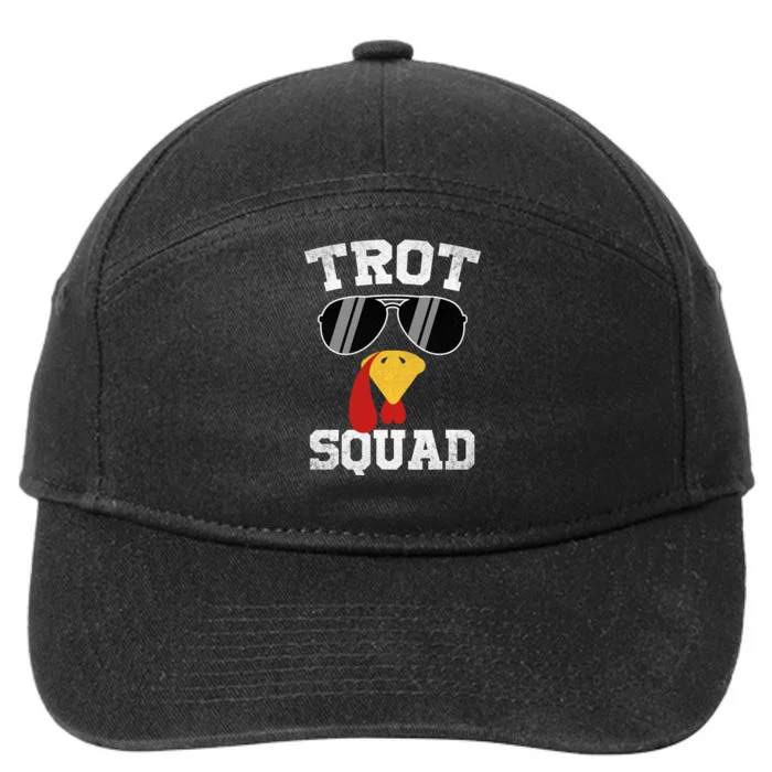 Running Turkey Sunglasses Trot Squad Thanksgiving 7-Panel Snapback Hat