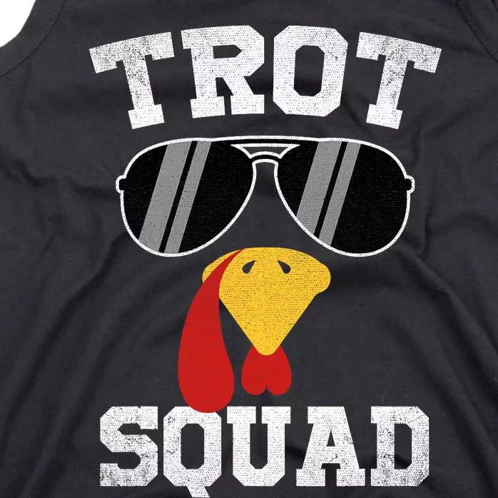 Running Turkey Sunglasses Trot Squad Thanksgiving Tank Top