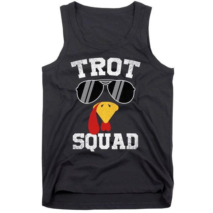 Running Turkey Sunglasses Trot Squad Thanksgiving Tank Top