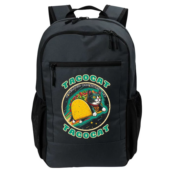 Retro Tacocat Spelled Backward Is Tacocat Funny Cat Daily Commute Backpack