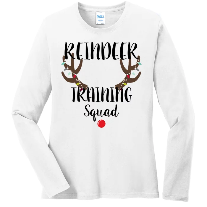 Reindeer Training Squad Ladies Long Sleeve Shirt