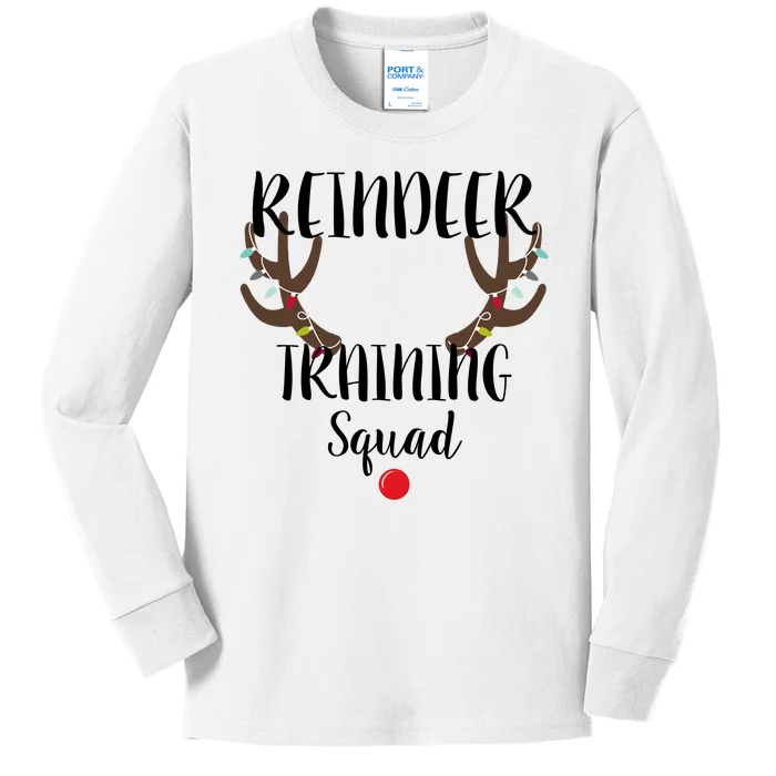 Reindeer Training Squad Kids Long Sleeve Shirt