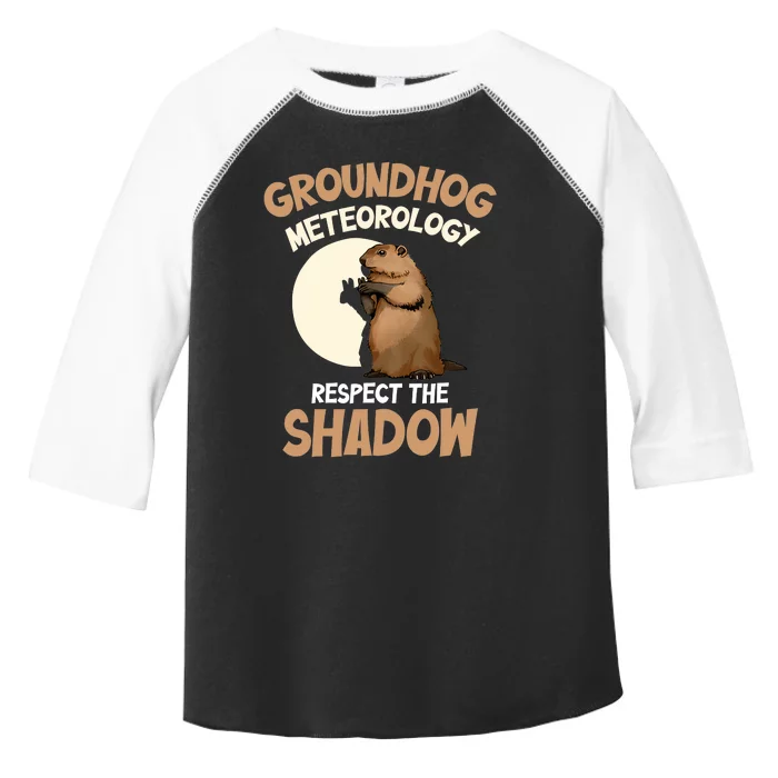 Respect The Shadow Meteorology Funny Groundhog Day Toddler Fine Jersey T-Shirt