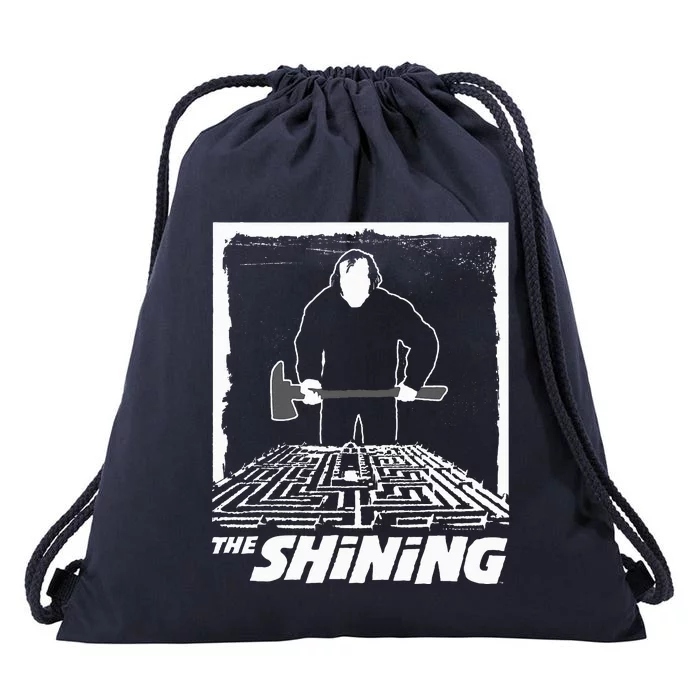 retro The Shining Maze White Drawstring Bag