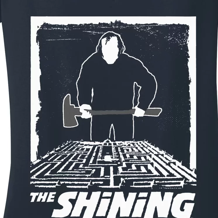 retro The Shining Maze White Women's V-Neck T-Shirt